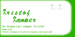 kristof kamper business card